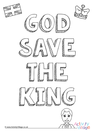 God Save the King Colouring Page