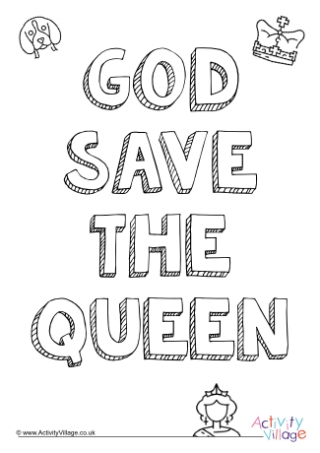 God Save the Queen Colouring Page