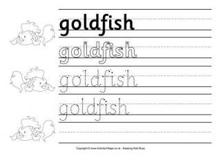 Goldfish Handwriting Worksheet
