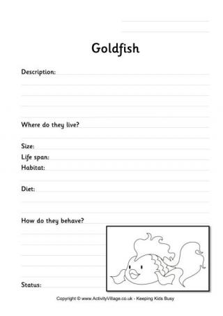 Goldfish Worksheet