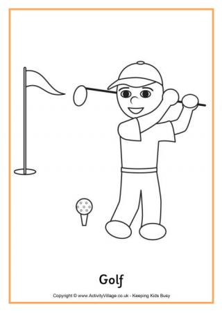 Golf Colouring Page