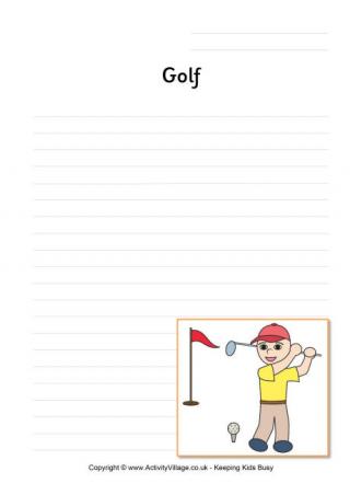 Golf Writing Page