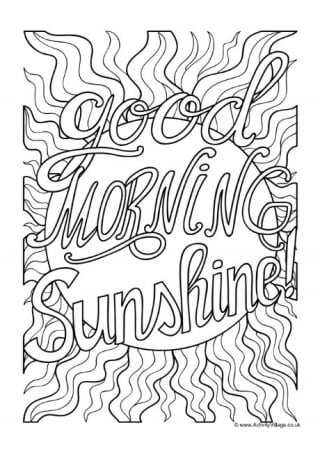 Good Morning Sunshine Colouring Page