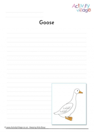 Goose Writing Page