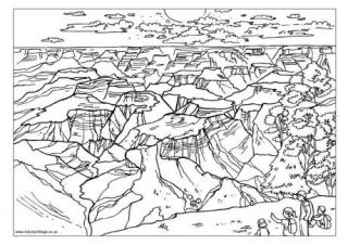 Grand Canyon Colouring Page