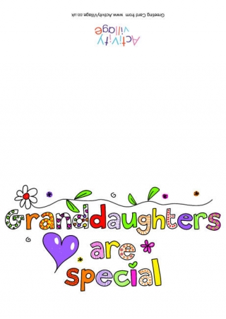 Granddaughters Are Special Card