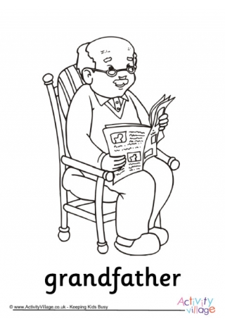 Grandfather Colouring Page