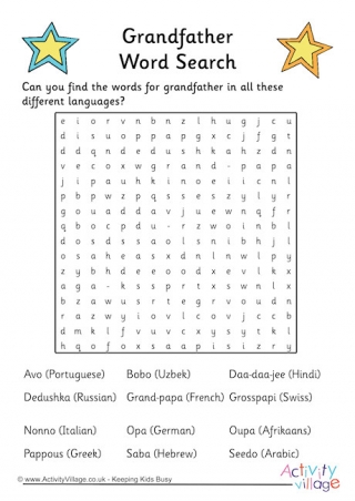 Grandfather Word Search