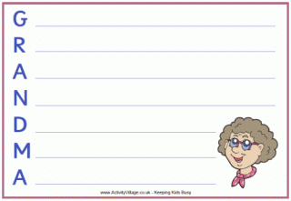 Grandma Acrostic Poem Printable