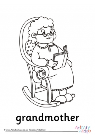 Grandmother Colouring Page