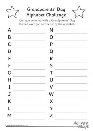Grandparents Day Alphabet Challenge