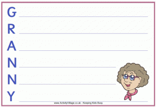 Granny Acrostic Poem Printable