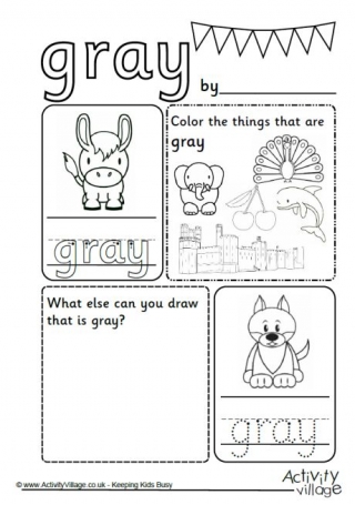 Gray Colour Worksheet