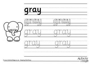Gray Handwriting Worksheet
