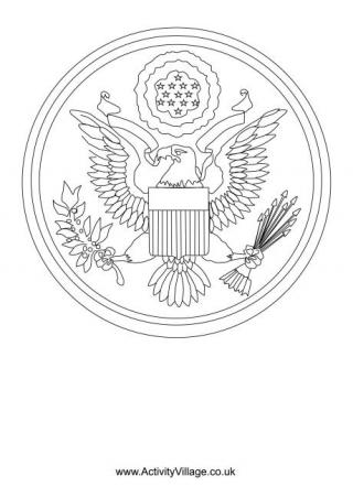 Great Seal of the US Colouring Page