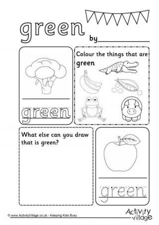 Green Colour Worksheet