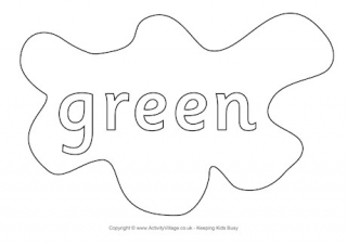 Green Colouring Page Splats