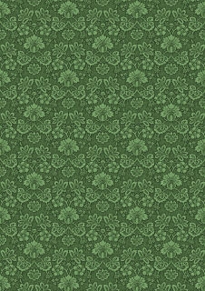 Green Damask Scrapbook Paper