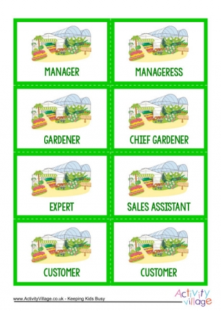 Greenfingers Garden Centre Name Badges
