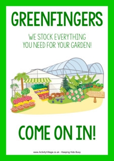 Greenfingers Garden Centre Role Play Printables