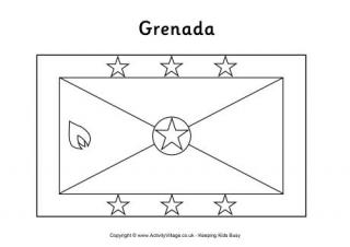 Grenada Flag Colouring Page