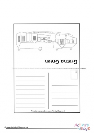 Gretna Green Colouring Postcard