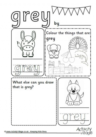 Grey Colour Worksheet