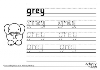 Grey Handwriting Worksheet