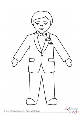 Groom Colouring Page