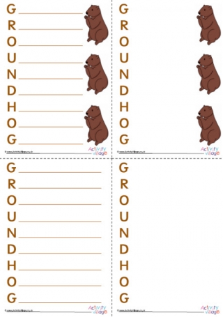 Groundhog Acrostic Poem Printable