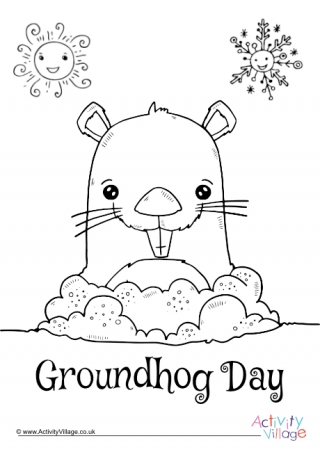 Groundhog Day Colouring Page 2