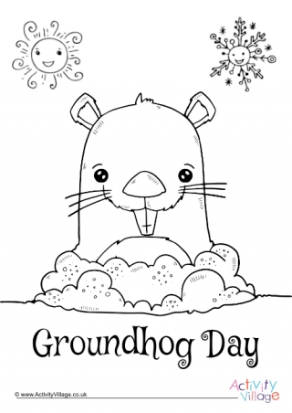 Groundhog Day Colouring Page 2