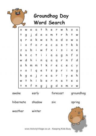 Groundhog Day Wordsearch