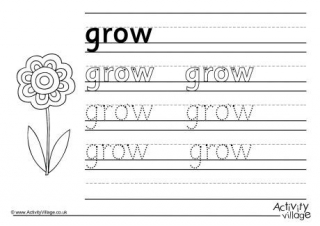 Grow Handwriting Worksheet