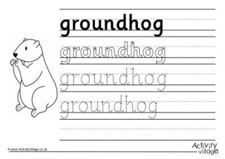 Groundhog Handwriting Worksheet