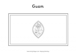 Guam Flag Colouring Page