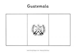 Guatemala Flag Colouring Page