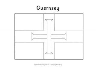 Guernsey Flag Colouring Page