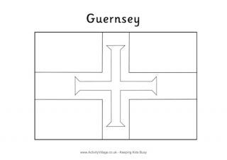 Guernsey Flag Colouring Page
