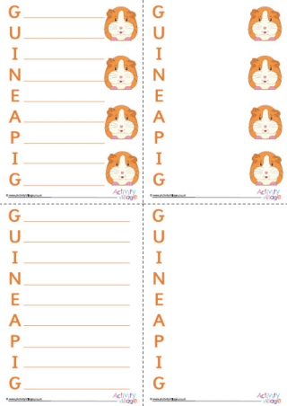 Guinea Pig Acrostic Poem Printable
