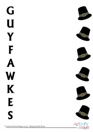 Guy Fawkes Acrostic Poem Printable