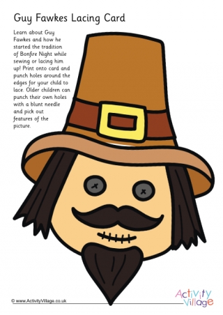 Guy Fawkes Lacing Card