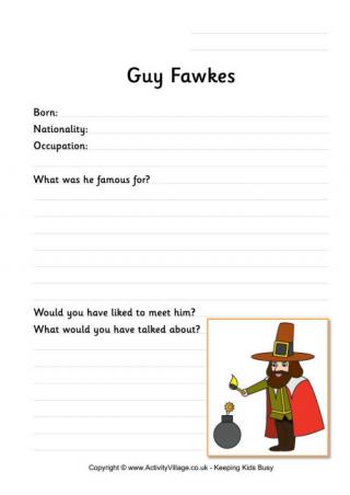 Guy Fawkes Worksheet