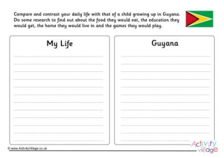 Guyana Compare And Contrast Worksheet