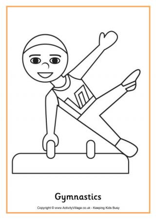 Gymnastics Colouring Page 2