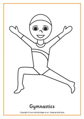 Gymnastics Colouring Page