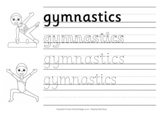 Gymnastics Handwriting Worksheet