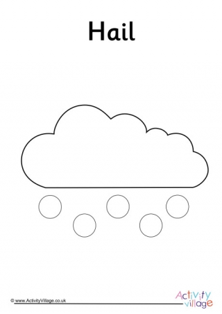 Hail Weather Symbol Colouring Page
