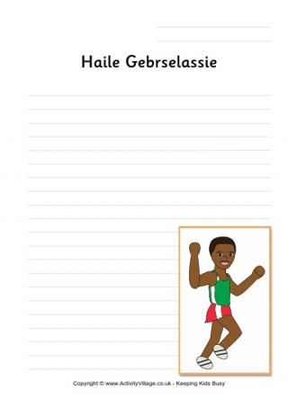 Haile Gebrselassie Writing Page
