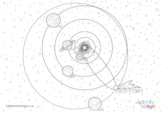 Halley's Comet Colouring Page